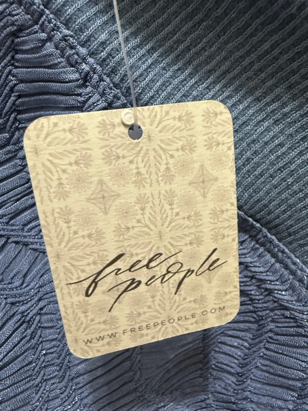 Free People Textured Cropped Long-Sleeve Top - Periwinkle Blue New Size Small
